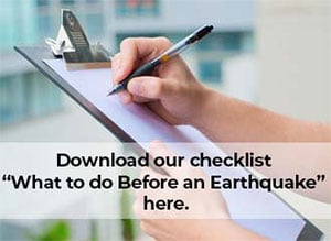 hands writing on clipboard - what to do before an earthquake