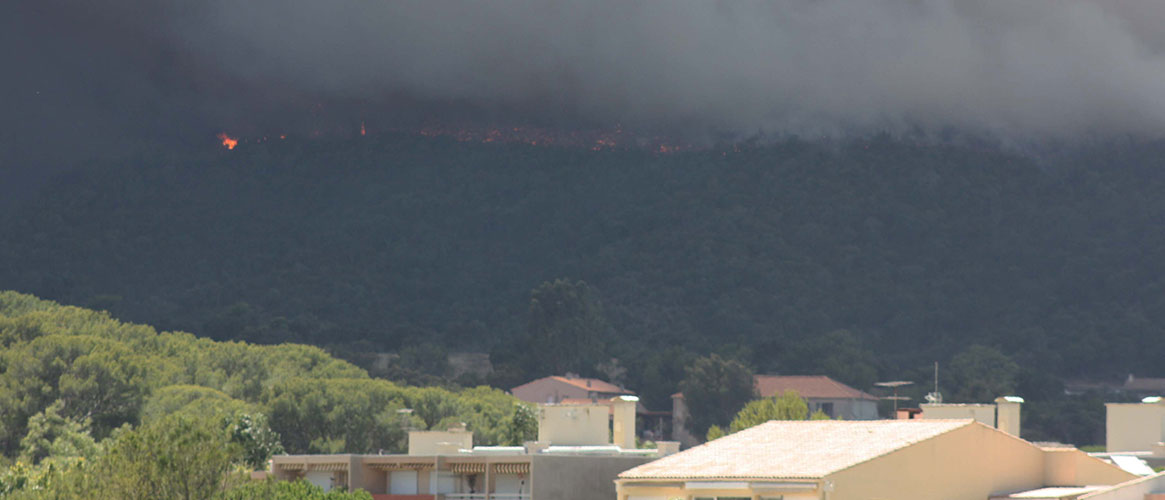 fire burning in California foothills