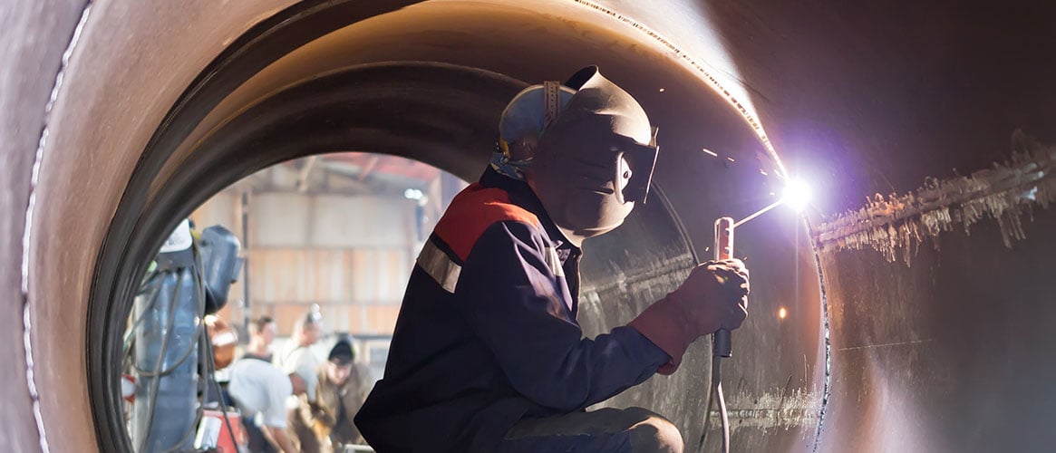 welder in a confined space