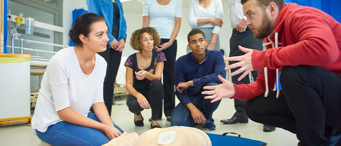 group of people at cpr training