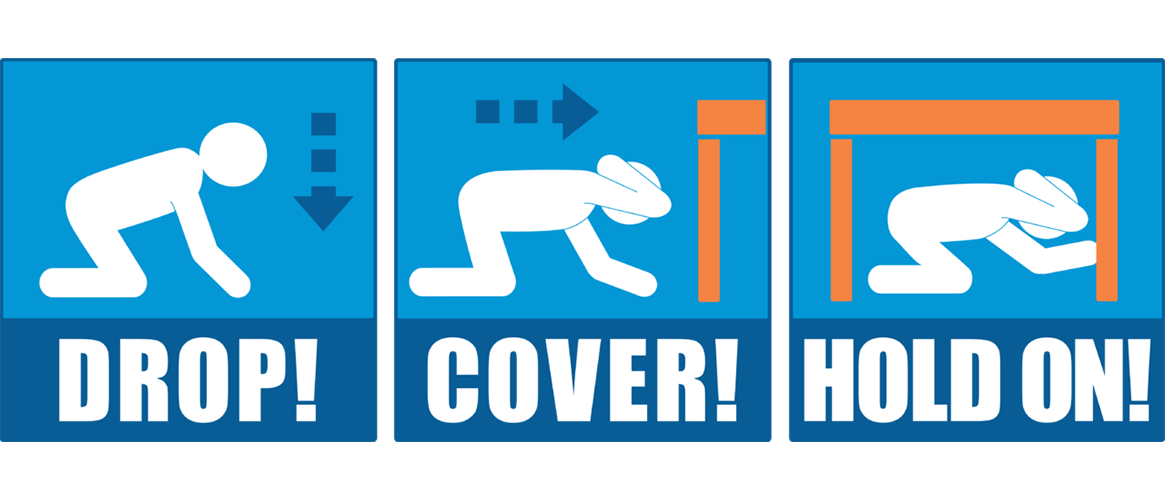 Infographic:Drop, Cover, Hold on