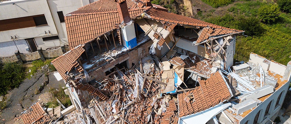 house collapsed after earthquake