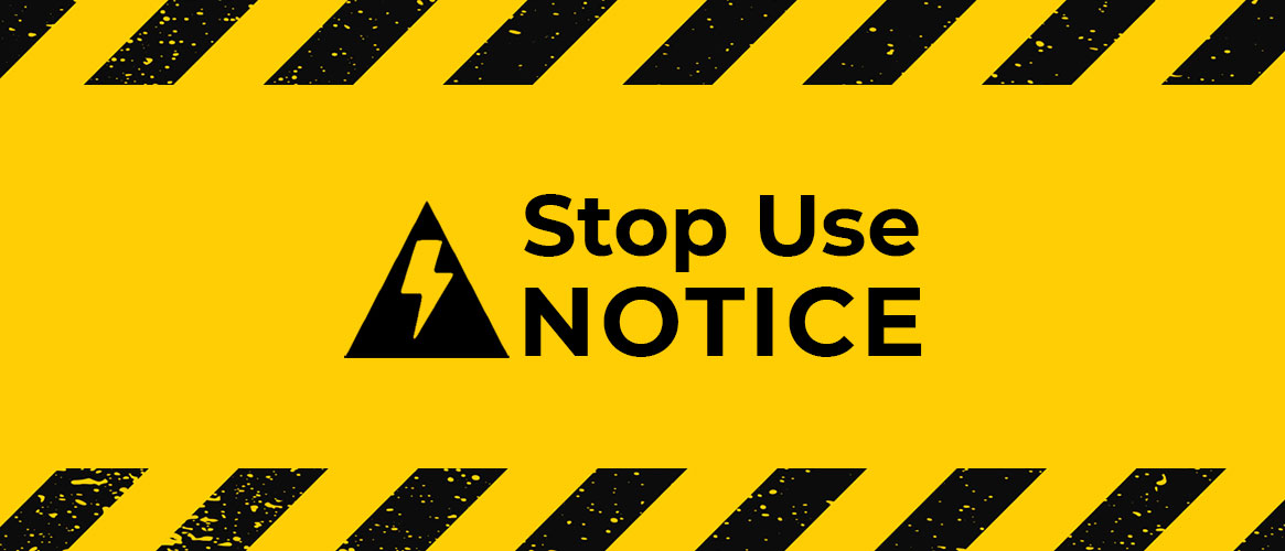 Stop use notice